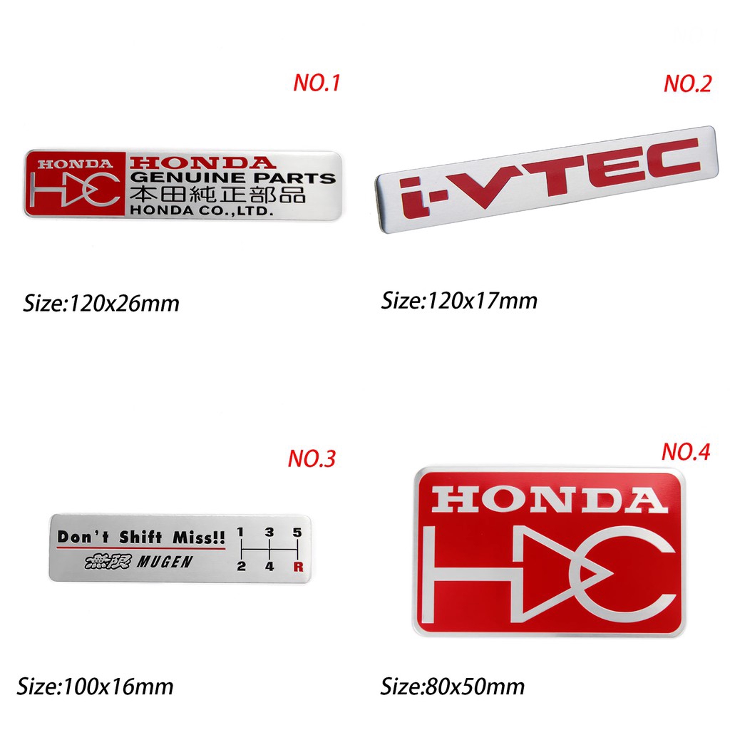 Phụ Kiện Dán Trang Trí Xe Ô Tô Honda Hdc Mugen Power I-Vtec