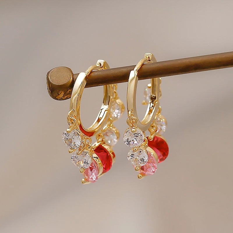 Khuyên Tai Nữ Hình Tròn Đính Đá Sang Trọng