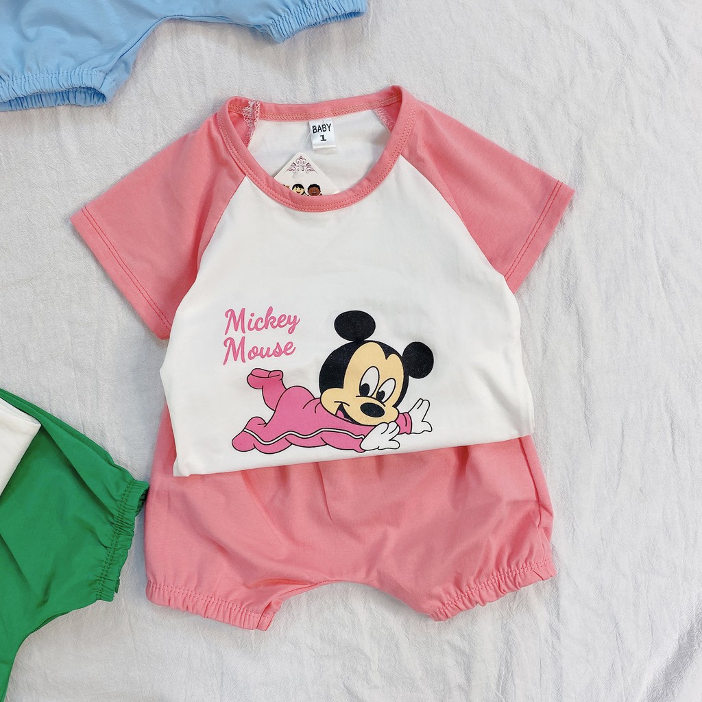 SET ĐỒ BODY CỘC TAY HÌNH MICKY CHO BÉ TRAI BÉ GÁI CHẤT COTTON QUẢNG CHÂU SIÊU MÁT MÃ CT07