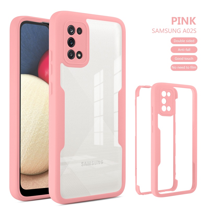 Ốp điện thoại acrylic bảo vệ 360 độ chống sốc cho Samsung Galaxy A02S A03S A12 A32 A72 A52 A22 A02 A21S M12 M02S 4g 5g