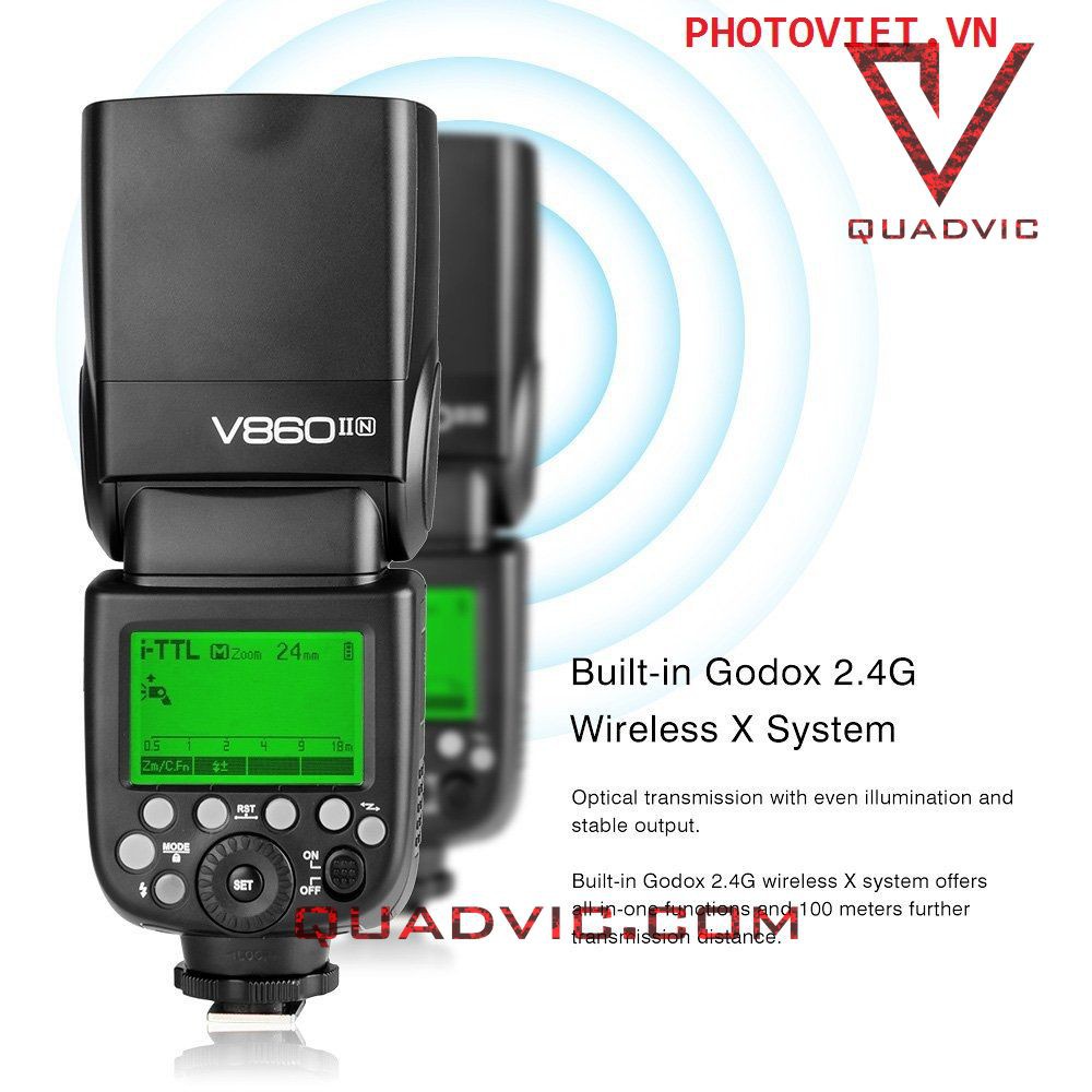 Đèn Flash Godox V860II TTL HSS 1/8000s For Nikon/ Canon/ Sony/ Fujjifilm V860 ii N00437 QUADVIC.COM