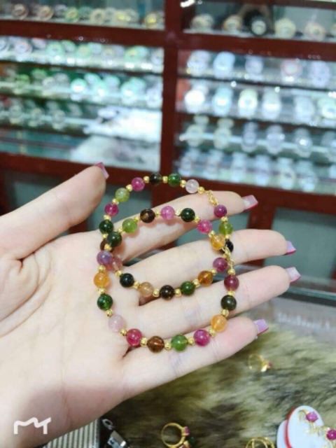 Lõi dây vàng chỉ vàng xỏ đá làm vòng tay