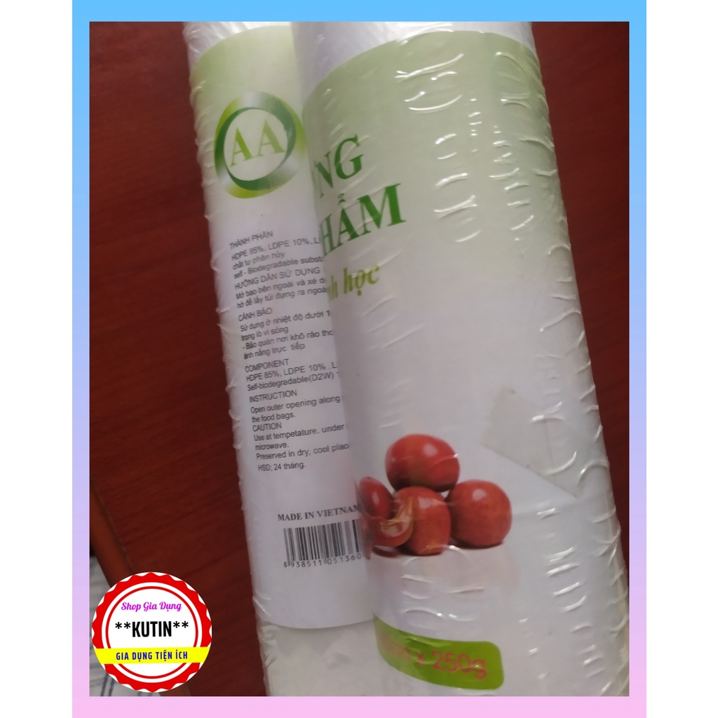 Combo 3 Cuộn Túi Đựng Thực Phẩm Tụ Hủy Sinh Học Green ECO An toàn, Tiện dụng
