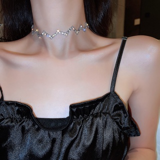 Vòng cổ choker đính đá zircon lấp lánh phong cách hàn quốc