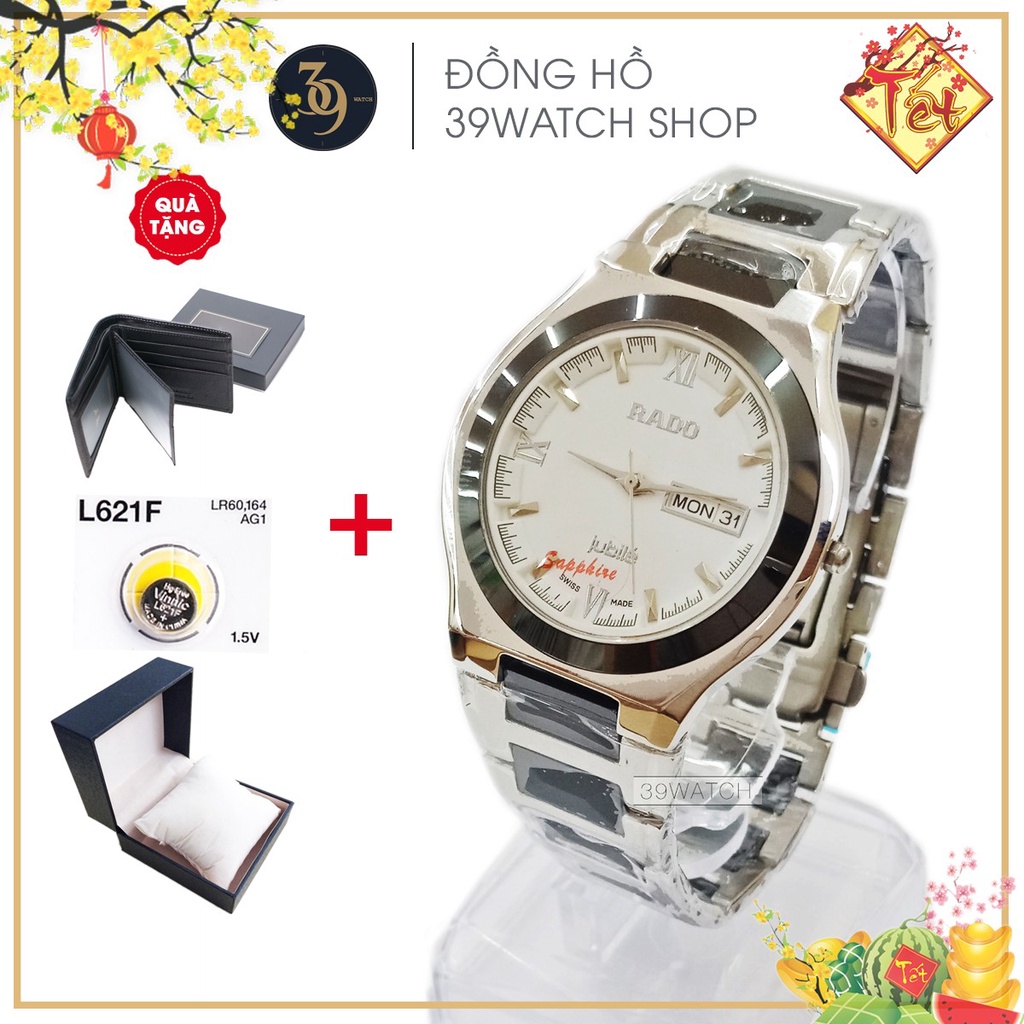 Đồng hồ Julibe nam RA65 NAMT mặt trắng, chất liệu dâyinox kết hợp hạt đá ceramic nguyên khối đính giữa | BigBuy360 - bigbuy360.vn