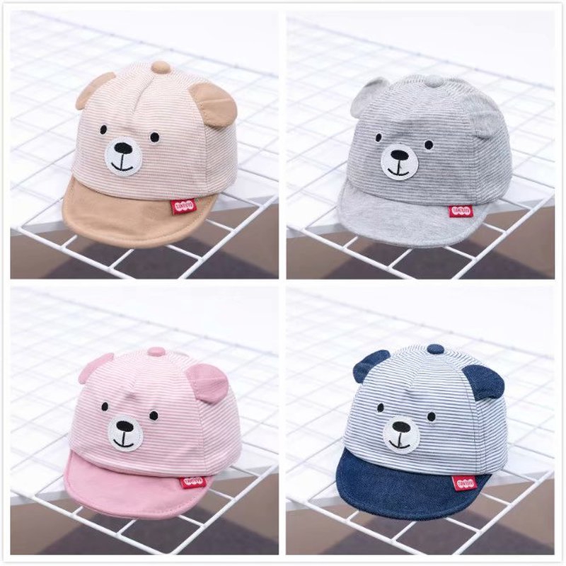Mũ lưỡi trai họa tiết sọc hình gấu dễ thương thời trang cho bé