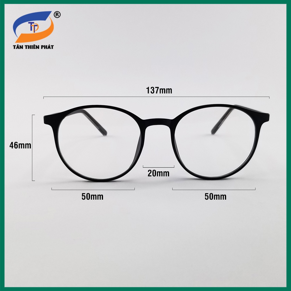 Gọng kính cận nam nữ mắt tròn nhựa màu đen, hồng, xám 8243. Tròng kính giả cận 0 độ chống ánh sáng xanh, chống tia UV