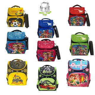 Cặp chống gù cho bé, Balo chống gù lưng cho bé trai/ gái học sinh lớp 1, 2, 3 Ladoda C128/ C145