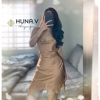 Váy Lụa Cổ Đổ 2 Dây - Form ngắn