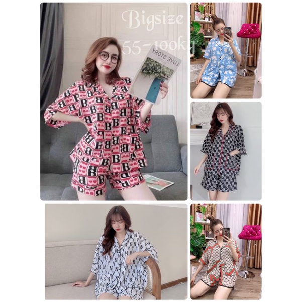 Bộ mặc nhà Pijama Đùi đủ size 55-100kg Cánh Rơi  siêu mềm Mát - Có size Big | BigBuy360 - bigbuy360.vn