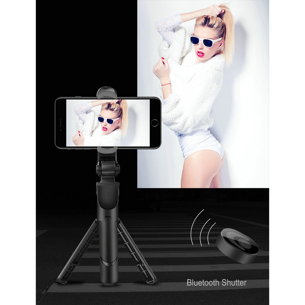 Tripod Bluetooth 3 Chân, Gậy Chụp Ảnh XT02 Tự Sướng 3In1 - Có Hỗ Trợ Xoay Dọc Ngang