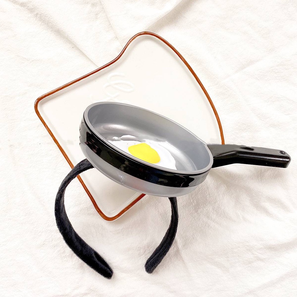 Băng đô trang trí hình chảo chiên trứng làm phụ kiện chụp ảnh