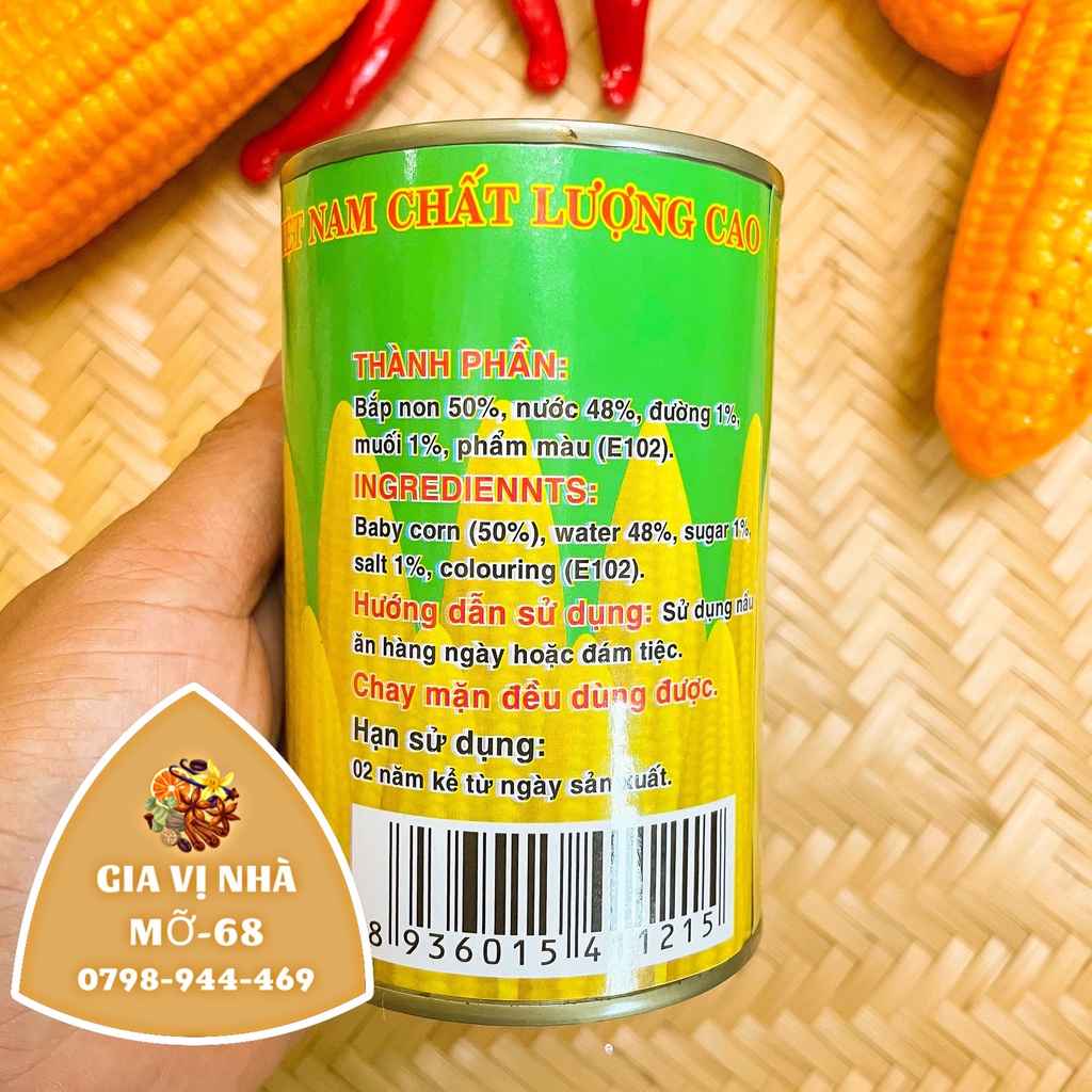 Bắp trái non đóng hộp Nguyên Thảo  - 425gr