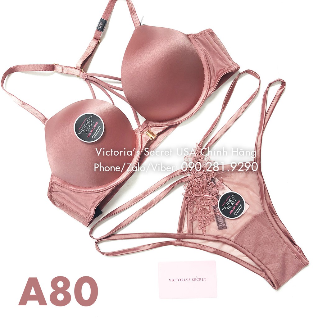 (Bill Mỹ 36A, A80) - Áo hồng đất, gài trước, siêu nâng, Bombshell Add-2-cups, Withered Rose - Victoria Secret USA | BigBuy360 - bigbuy360.vn