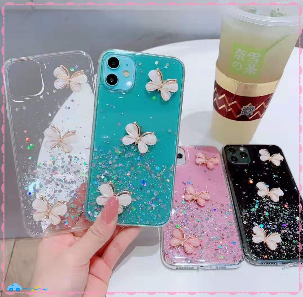 Ốp điện thoại mềm họa tiết bướm thích hợp cho Samsung Galaxy A9 A8 Plus A7 A6 Plus J8 2018