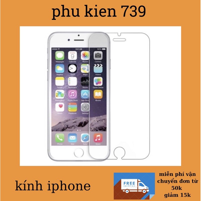 Kính cường lực 2.5D trong suốt iphone5/6/7/8/6plus/7plus/8plus