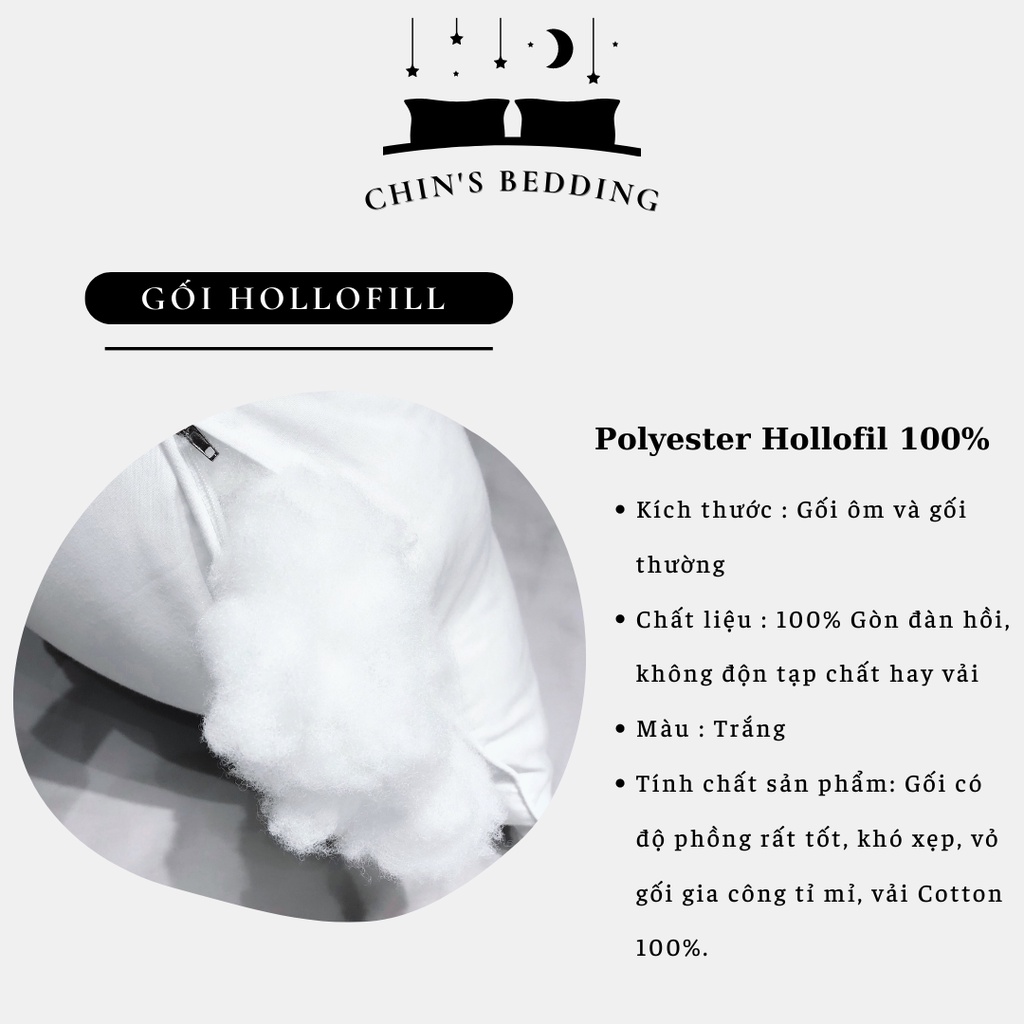 Ruột Gối Nằm Hollofill - Gòn tơi - Gối hơi khách sạn