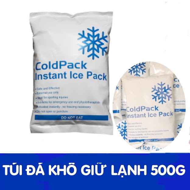 Đá khô túi Acool coldpack 500g giữ lạnh thực phẩm, sữa, chườm vết thương