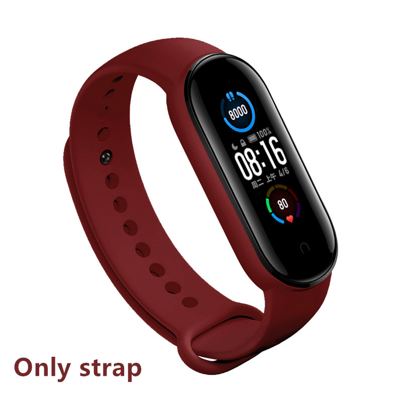 Dây Đeo Thay Thế Chất Liệu Silicon Màu Trơn Cho Xiaomi Mi Band 5 Nfc 4