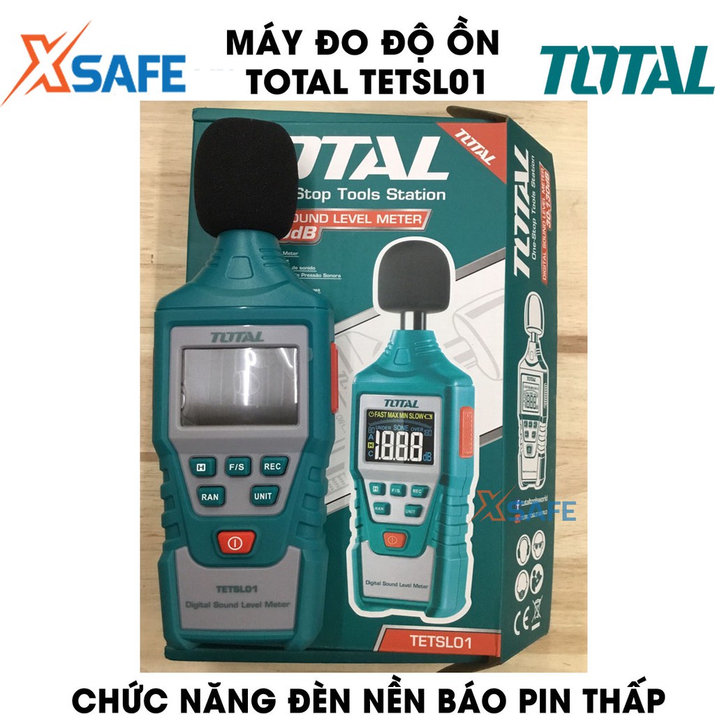 Máy đo độ ồn kỹ thuật số TOTAL TETSL01 màn hình LCD Thiết bị đo độ ồn kỹ thuật số cầm tay phạm vi đo từ 30-130dB