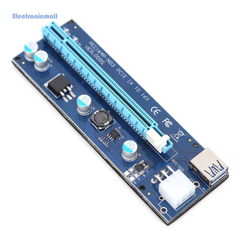 ElectronicMall01 PCI Express Riser Card PCI-E 1X to 16X Extender PCIe Adapter for Bitcoin Miner