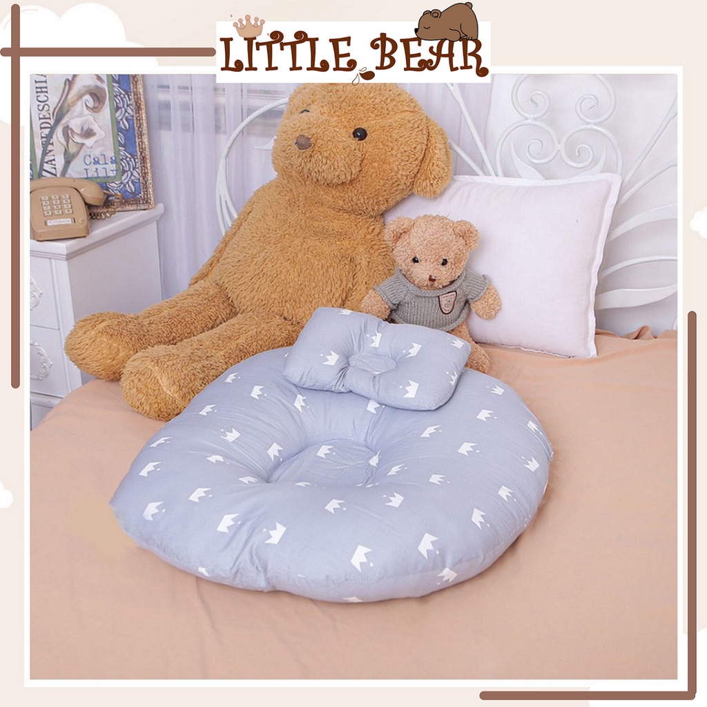 Gối chống trào ngược cho bé cao cấp tặng kèm gối nhỏ - Little Bear