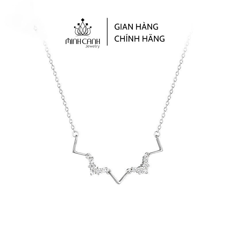 Vòng Cổ Bạc Nhịp Tim Đính Đá Bạc S925 - Minh Canh Jewelry