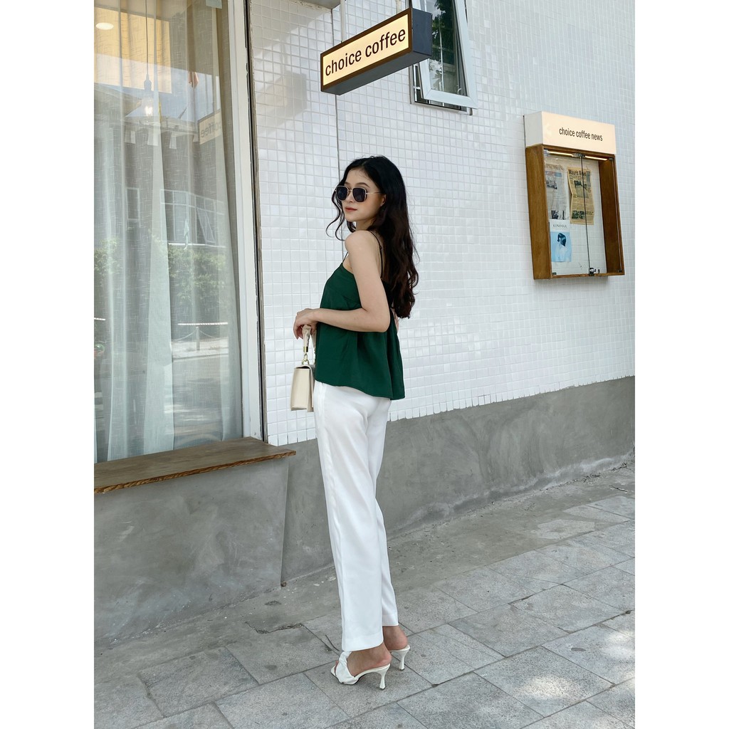 YU CHERRY | Áo hai dây lụa nữ Lili Silk Top YA368