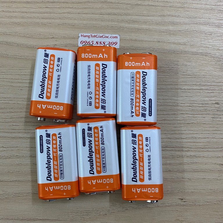 Pin vuông 9v sạc được, dung lượng cao, hàng xịn chính hãng Dowblepow