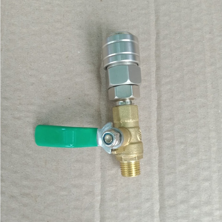 Bộ đầu nối nhanh dây hơi máy nén khí ren ngoài 13mm, có khóa