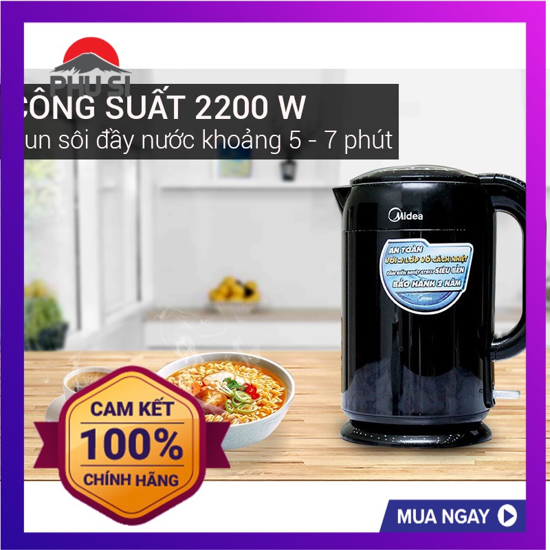 Bình siêu tốc Midea 1.7 lít MK-317DB