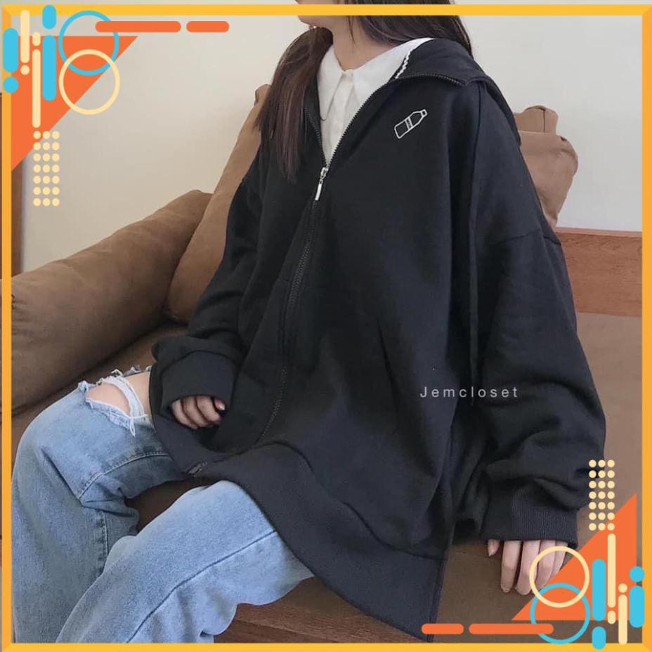 [FreeShip] Áo khoác hoodie nỉ nữ khóa kéo họa tiết bình nước | BigBuy360 - bigbuy360.vn