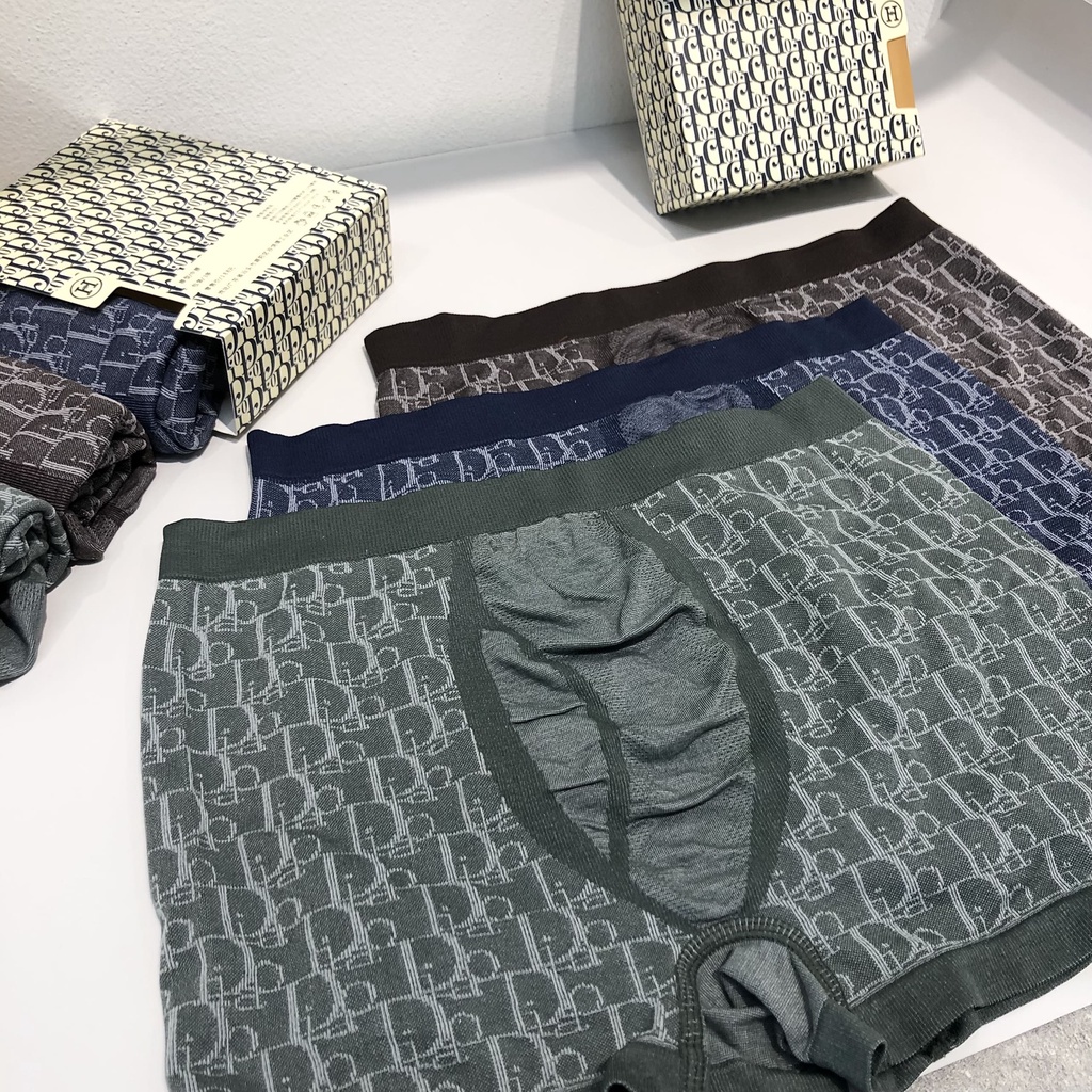 [Combo 3 cái] Quần lót nam Dior, boxer, quần sịp nam cao cấp chất liệu cotton co giãn 4 chiều siêu mát, thoải mái