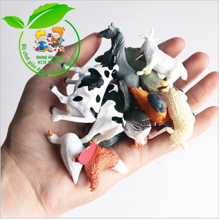 Mô hình 12 động vật nuôi dùng trong góc ngôn ngữ, góc sinh học