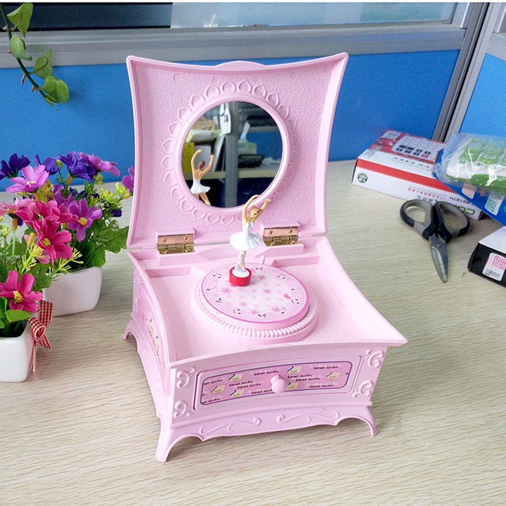Hộp Nhạc Đồ Chơi Có Gương Trang Điểm Hình Cô Gái Múa Ba Lê