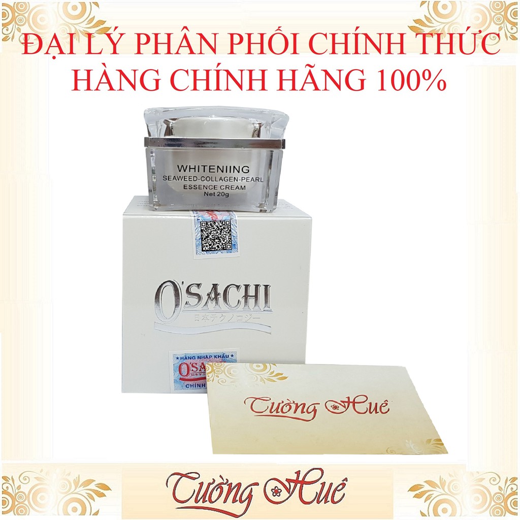 Kem Dưỡng Trắng Da Osachi Tinh Chất Ngọc Trai &amp; Rong Biển &amp; Collagen - 20g ( Tặng 2 Mút Tán trang Điểm )