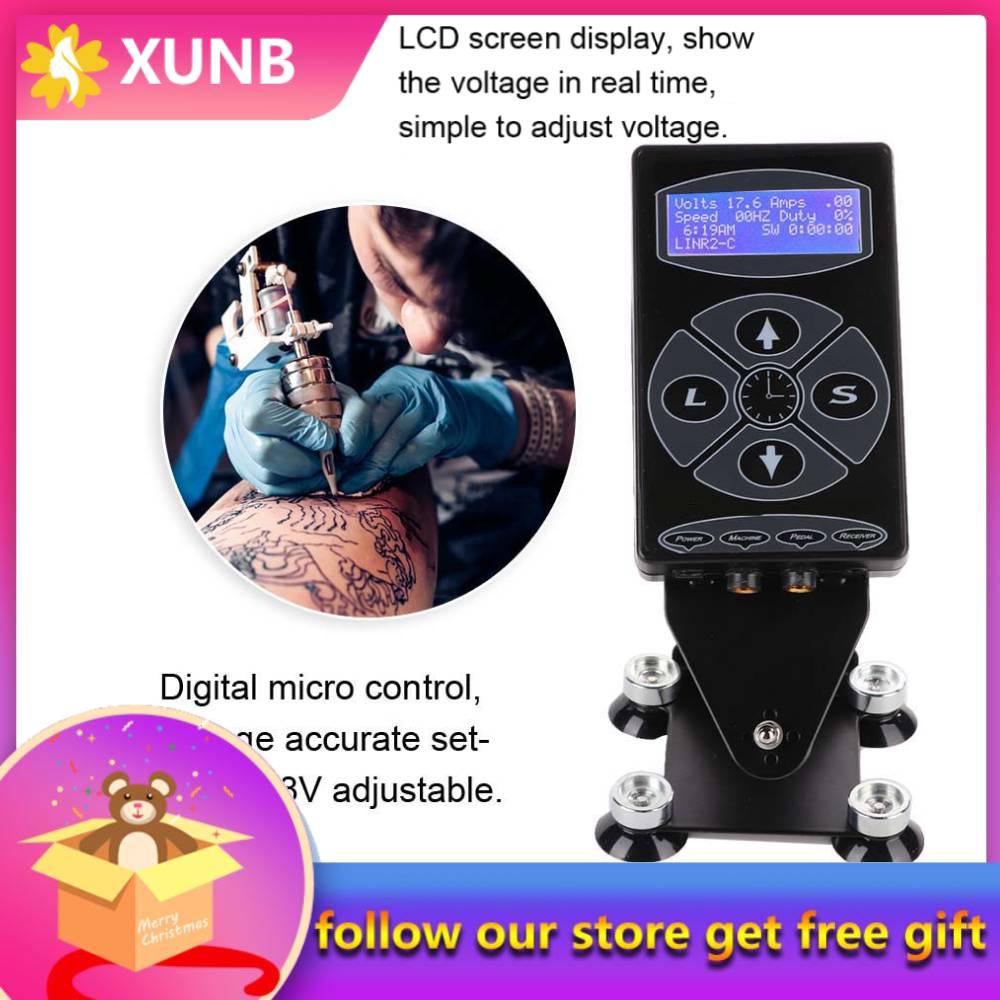 Xunb Professional LCD Display Tattoo Power Supply Multi-functional Button With Memory