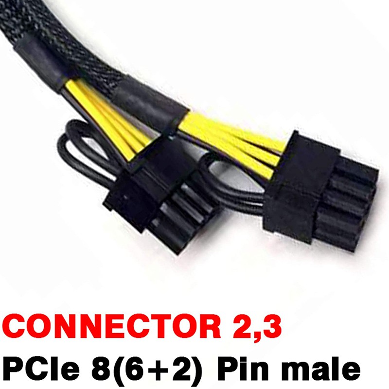 PCI-E 6 Pin to Dual PCIe 8 Pin (6+2) Image Card PCI Express Power Adapter GPU VGA Y-Splitter Extension Cable