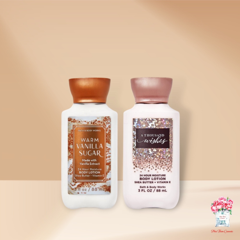 Sữa Dưỡng Thể Bath & Body Works A Thousand Wishes Và Warm Vanilla Sugar Mini Size