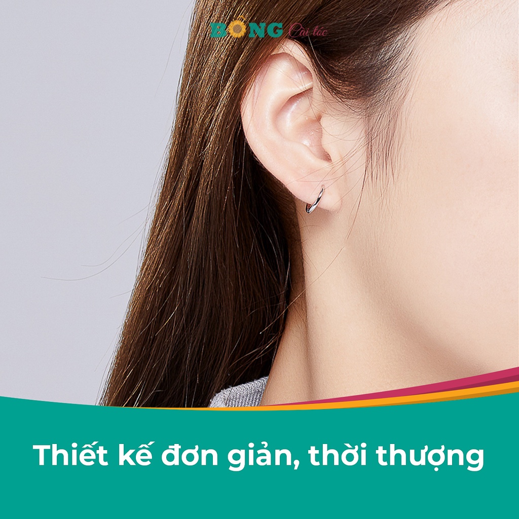 Bông tai titan unisex dáng tròn phong cách Hàn Quốc, thép y tế không gỉ bán lẻ 1 chiếc BT80 - khuyên tai BÔNG Cài Tóc