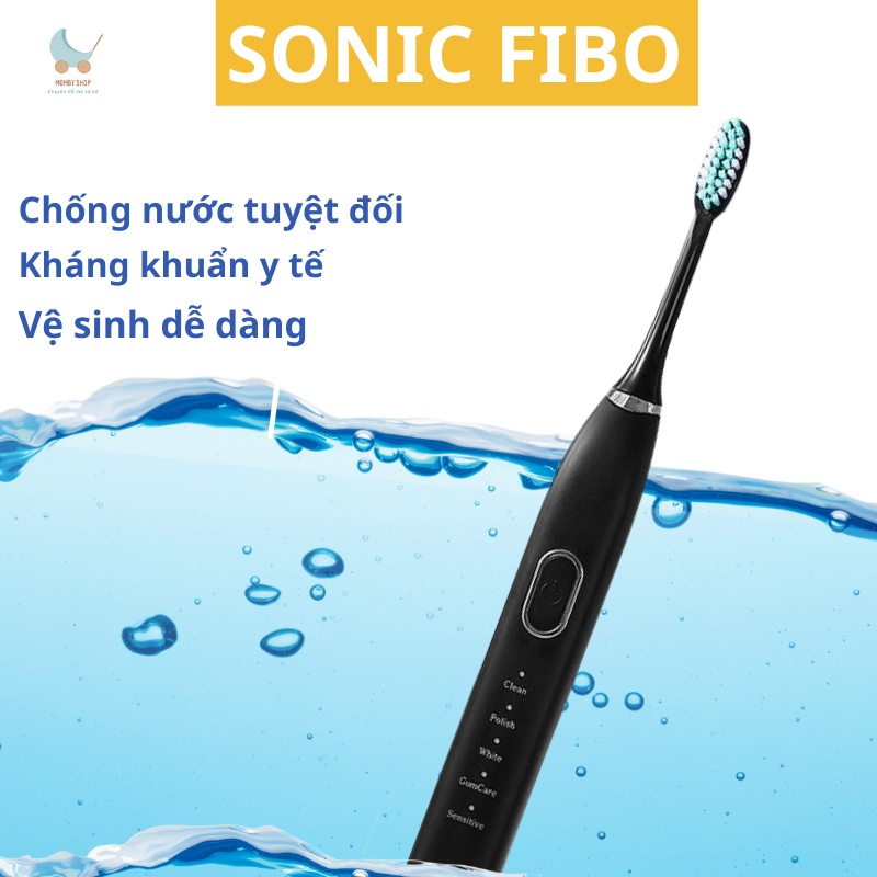 Bàn chải điện tự động đánh răng Sonic X7 FIBO, bàn chải điện cao cấp 5 chế độ [Tặng kèm 5 đầu chải]