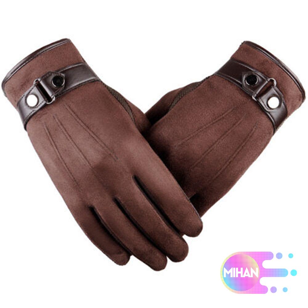 Găng tay da lót lông cừu giữ ấm có thể dùng màn hình cảm ứng tùy chọn màu sắc