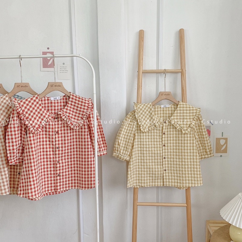 áo kẻ cổ bèo kẻ to