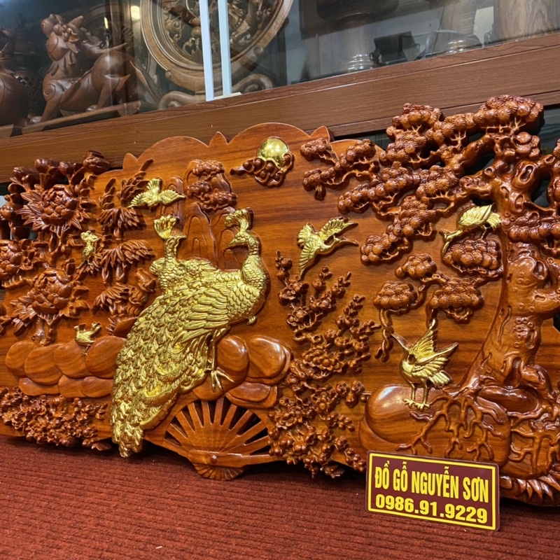 Tranh quạt gỗ phu thê viên mãn