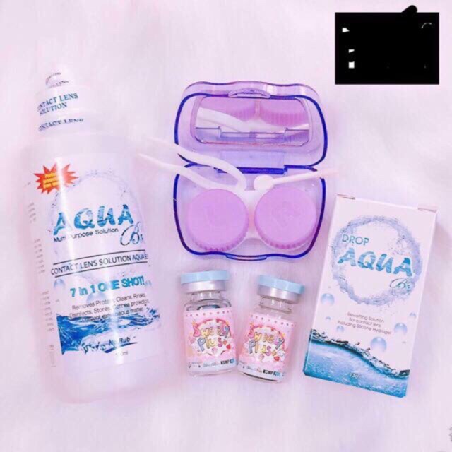 Combo full bộ lén (Lens + Nước ngâm + Nhỏ mắt + khay gương chuyện dụng)