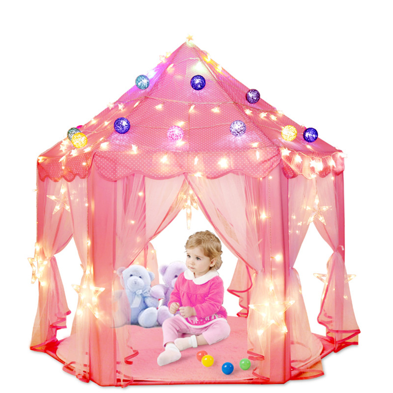 Bé công chúa lâu đài cô gái màu hồng nội thất đồ chơi trẻ em Lều trò chơi