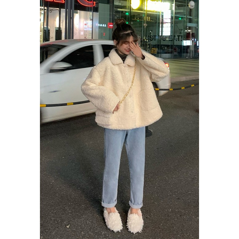 #O9 Áo Cardigan lông cừu nữ phong cách Hàn Quốc siêu dễ thương siêu ấm ORDER TMALL có hàng sau 16 ngày