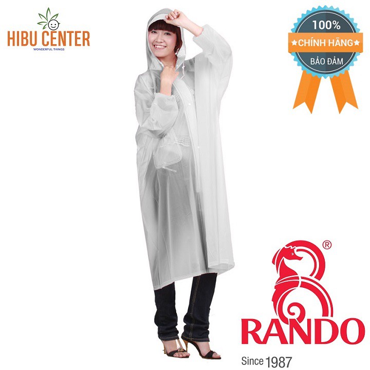 Áo Mưa RANDO Poncho Dây Kéo Trong Màu | Trẻ Trung, Thời Trang, Gọn Nhẹ | hibucenter