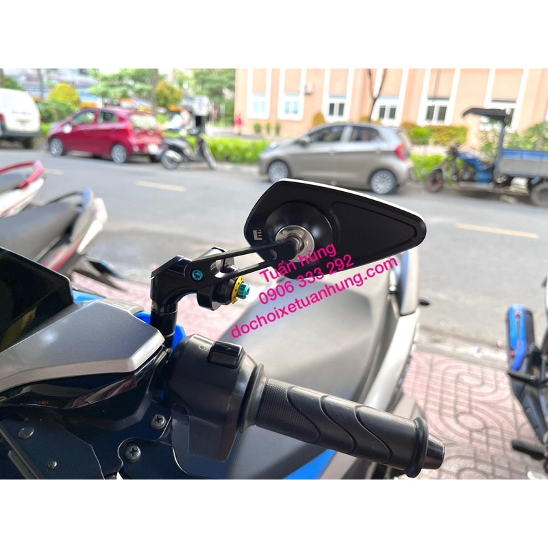 Kính chiếu hậu  M.view v2 full titan gắn xe máy - gương kiểu titan - gương xe máy - đồ chơi xe máy