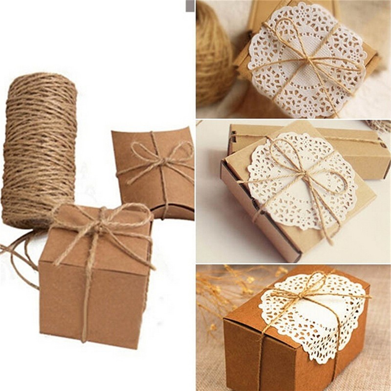 Cuộn dây thừng gai dầu dài 33m dùng làm trang sức đồ thủ công DIY